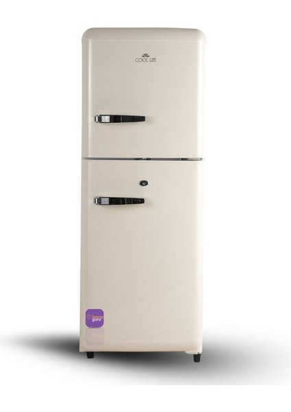 Çift Sistem Retro 138 12/24/220 V Bej Buzdolabı