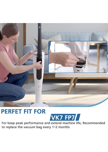 12'li Vk7 Elektrikli Süpürge Torbası Paketi, Vorwerk Kobold Vk7 Fp7 ile Uyumlu, 5 Katmanlı Premium Filtre Torbası (Yurt Dışından) modelleri