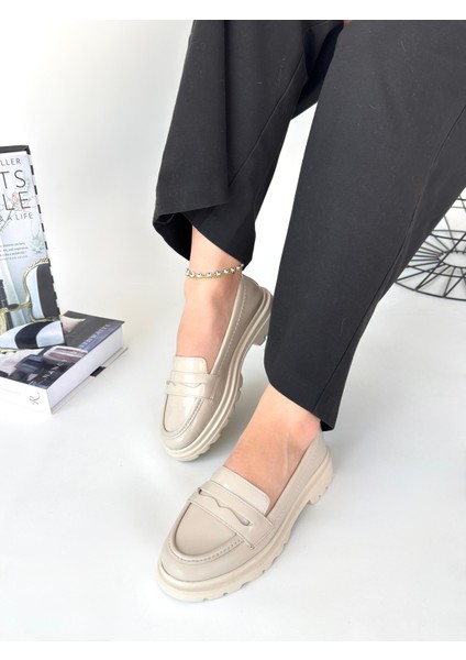 Narli Premium Bej Rugan Oxford Babet Ayakkabı