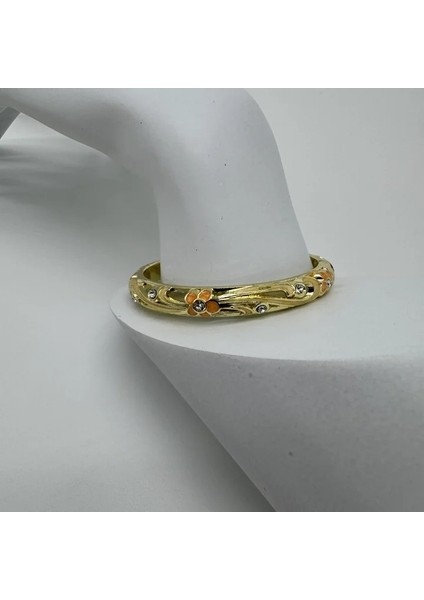 Özel Seri Turuncu Çiçekli Mineli Kelepçe - Gold fiyatları