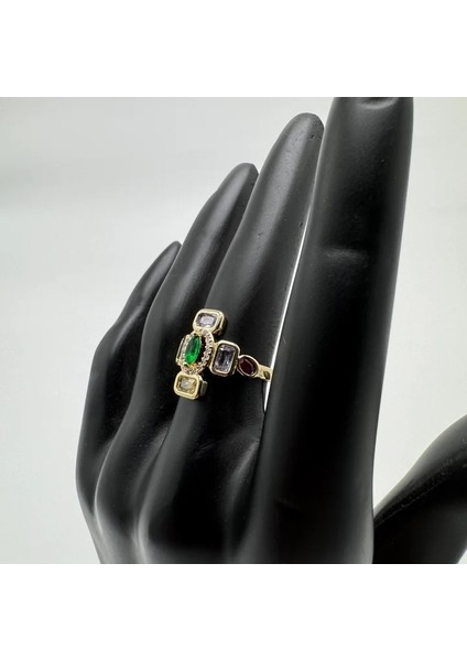 Yedi Element Renkli Taşlı Yüzük - Gold fiyatları