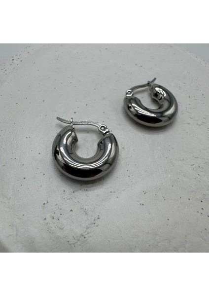 Çelik Silver Minimal Halka Küpe - Silver fiyatları