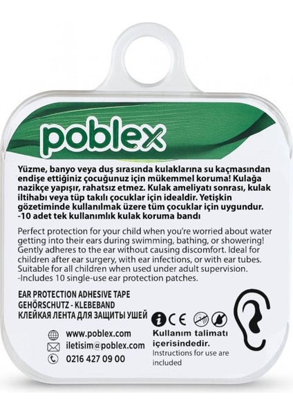 Su Geçirmez Yapışkan Kulak Bandı + Kulak Tıkacı modelleri