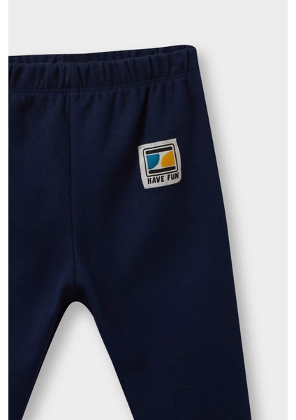 Erkek Bebek 2'li Takım Etiket Baskılı Sweatshirt Eşofman Altı F1589A525AU fırsatları