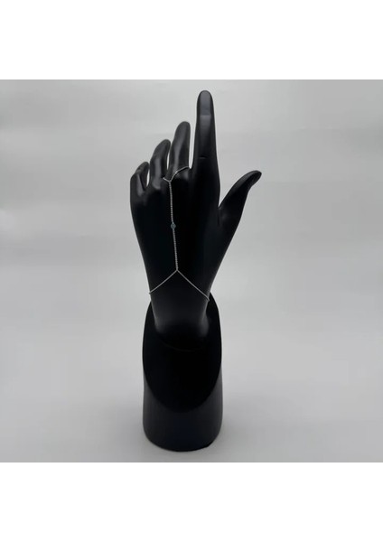 Silver Mavi Taş Detay Zarif Su Yolu Şahmeran - Silver