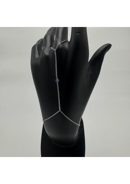 Silver Mavi Taş Detay Zarif Su Yolu Şahmeran - Silver fiyatları