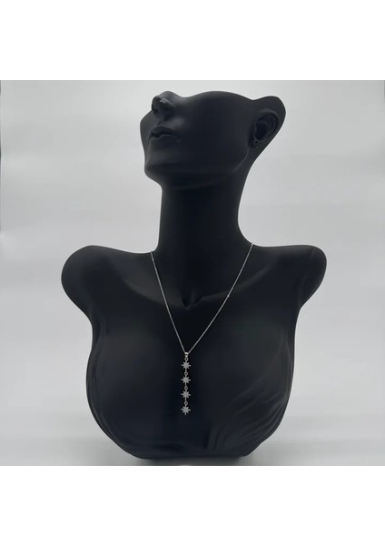 Çelik Silver Yıldız Detay Y Kolye - Silver