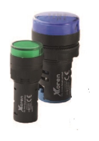 22 mm 220V Ac/dc Led'li Mavi Sinyal Lambası (10 Adet)