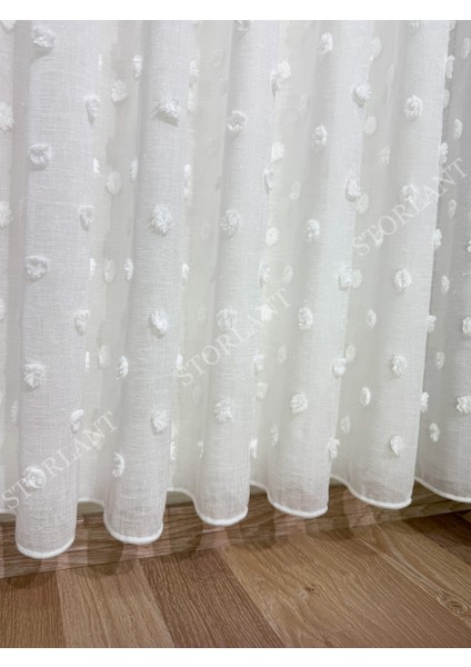 Half Ponpon Keten Tül Perde | Ağır Gramajlı, 1/3 Sık Pileli, Ütü Gerektirmez modelleri