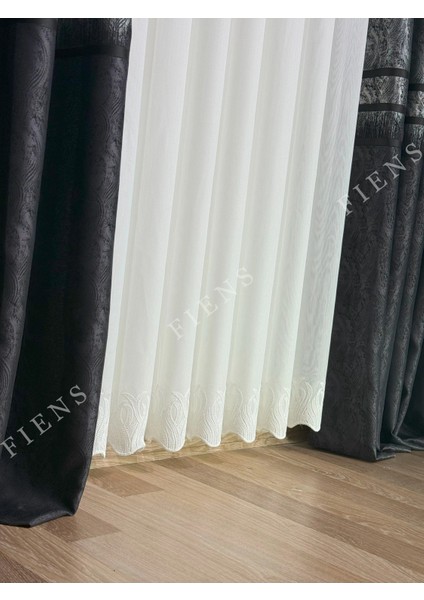 Flame Bambu Etek 1/3 Sık Pileli Ütü Gerektirmez Tül Perde modelleri