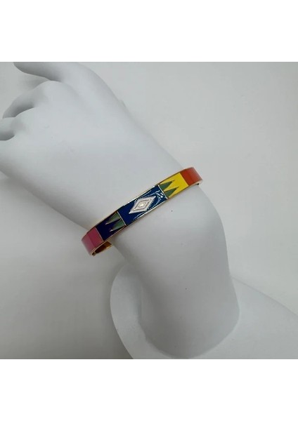 Özel Seri Çelik Renkli Detaylı Kelepçe - Gold