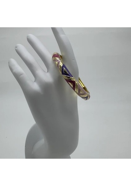 Özel Seri Morun Tonları Mineli Kelepçe - Gold modelleri