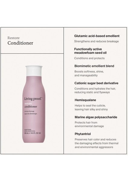 Kondisyoner Lıvıng Proof Restore Spülün Günlük Kullanıma Uygun Parlak ve Yumuşak Saçlar Için 50 Spf fırsatları