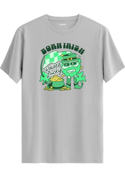 Born Irish Raised Lucky Yazılı Tişört
