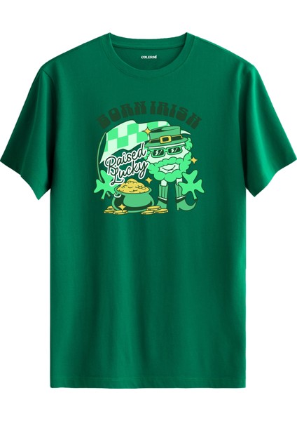 Born Irish Raised Lucky Yazılı Tişört