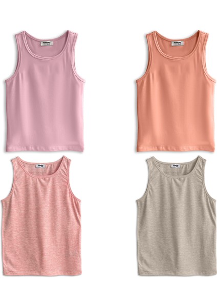 Kız Çocuk, Pamuklu Boxer&Atlet, Alt-Üst, 4 Çift Takım, Hareket Halinde Ekstra Konfor fiyatları