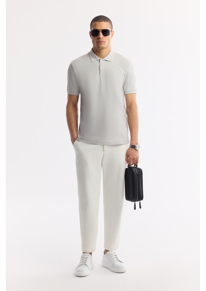 Erkek Taş Kıvrılmaz Polo Yaka %100 Pamuk Basic Regular Fit T-Shirt B001032