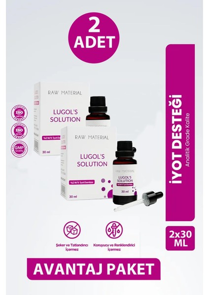 Asfstore Raw Material Lugol Çözeltisi %2'lik 30 ml 2 Adet