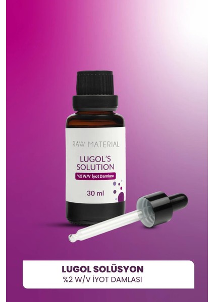 Asfstore Raw Material Lugol Çözeltisi %2'lik 30 ml 2 Adet fiyatları