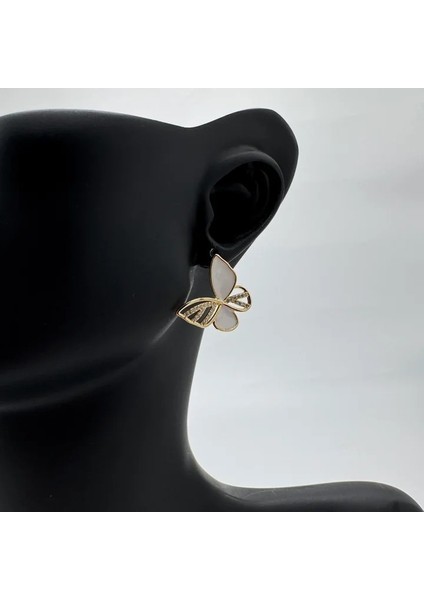 Özel Seri Kelebek Model Küpe - Gold