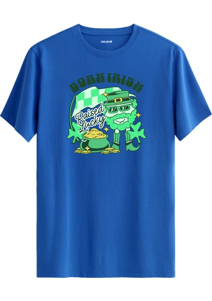 Born Irish Raised Lucky Yazılı Tişört