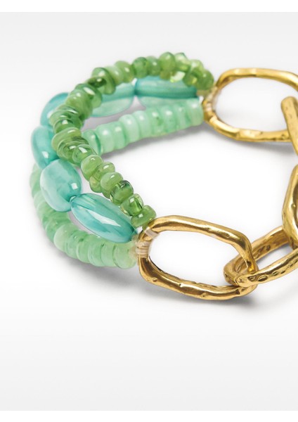 Taş Efektli Boncuklu Bileklik