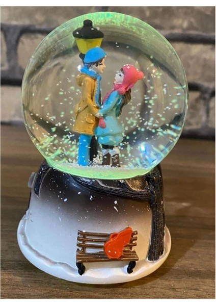 Işıklı Kar Küresi, Peluş Ayıcık ve Gül Kolye Hediye Seti