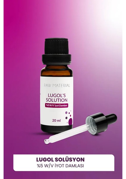 Raw Material More Than Lugol's Solution %5 Iyot Damla 20 ml 2 Adet fiyatları