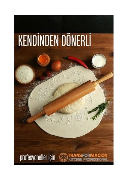 Bfs Dönerli Ahşap Merdane Hamur Açma Merdanesi - Mutfak Merdanesi