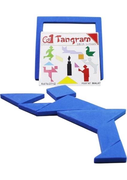 Renkli Eva Tangram Seti, 8cm, Çerçeveli, Eğlenceli ve Öğretici Oyun Parçası