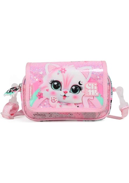 Kedi Desenli Askılı Pembe Kalem Kutusu CHMKC0070