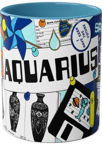 Kova Burcu Baskılı Kupa