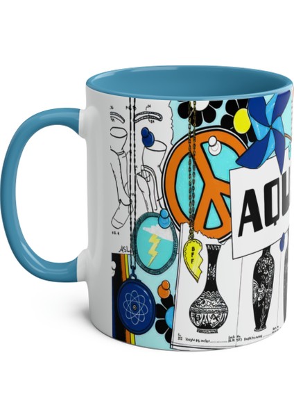 Kova Burcu Baskılı Kupa modelleri