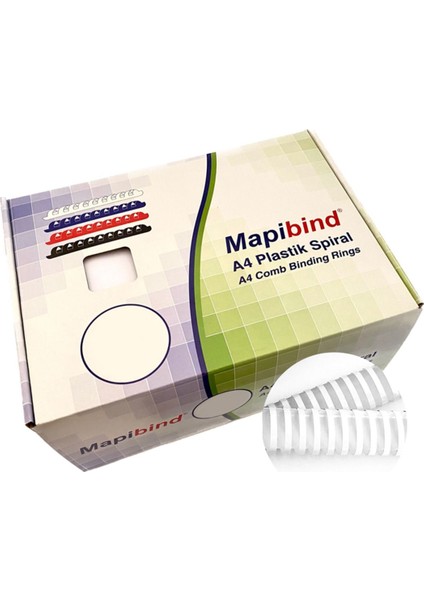 45MM Beyaz Plastik Spiral, 50 Adet, Kaliteli ve Dayanıklı Toplu Set