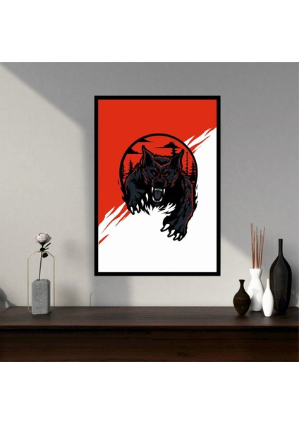 Ayı Hayvan Büyük Boy Renkli Solmaz Kaliteli Baskı Çerçeve Görünümlü Mdf Tablo 70X50CM 267