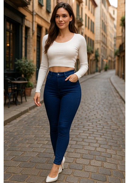 Runiquehome Gabardin Kumaş Yüksek Bel Pantolon