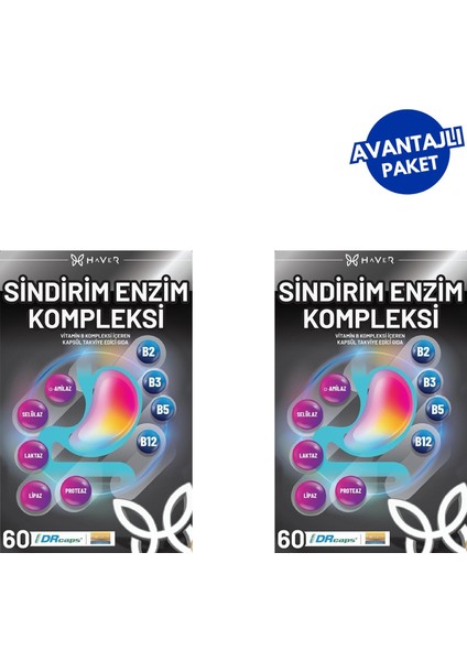 Sindiriım Enzim Kompleksi 60 Kapsül 2 Adet