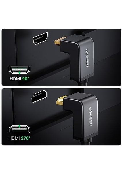 Hdmı 90 Derece Kablo, 2 Metre, Siyah fiyatları