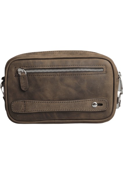 Kahve Crazy Hakiki Deri Şifreli El Çantası Erkek / Kadın P1692 fiyatları