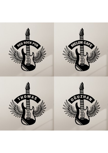 LED Işıklı Kişiselleştirilebilir Kanatlı Gitar Figürlü Tablo Duvar Dekorlu Gece Lambası fırsatları
