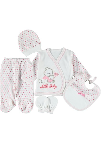 Yavrulu Ayı Nakışlı 5'li Zıbın Setihastane Çıkış Seti 0-3 Ay
