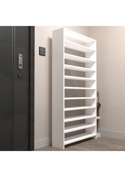 Kenzlife Ayakkabılık Mısri Mat Beyaz Suntalam 155*080*20 Kırk Çift Ayakkabı Kapasitesi Arkalıksız modelleri