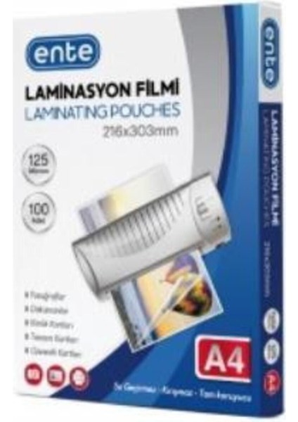 A4 Lamine Film 125 Mikron, Koruyucu ve Dayanıklı Sayfa Kaplama Malzemesi