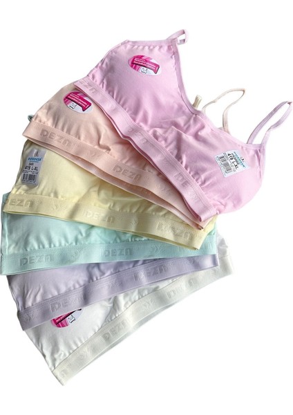 6'lı Dondeza Ip Askılı Pedli Kız Çocuk Büstiyer Alıştırma Sütyeni Crop modelleri