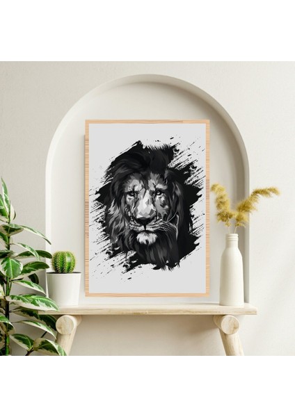 Aslan Hayvan Büyük Boy Renkli Solmaz Kaliteli Baskı Çerçeve Görünümlü Mdf Tablo 70X50CM 222 fiyatları