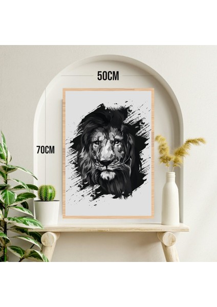 Aslan Hayvan Büyük Boy Renkli Solmaz Kaliteli Baskı Çerçeve Görünümlü Mdf Tablo 70X50CM 222 modelleri