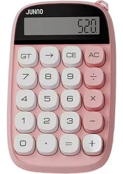 Pembe Orta Boy LCD Ekranlı 20 Tuşlu Mekanik Görünümlü Hesap Makinesi
