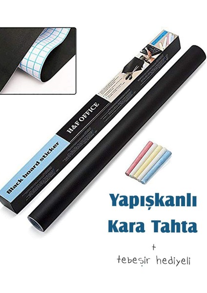 Silinebilir Rulo Kara Tahtası, Tebeşirli, Yapışkanlı, Çok Amaçlı, Çocuk, Ofis, Mutfak