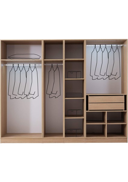 Alaska 6 Kapaklı Gardırop %100 Mdf fiyatları