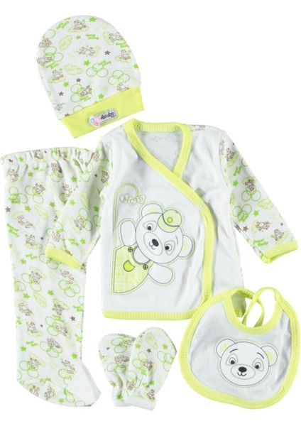Panda Nakışlı 5'li Zıbın Set Hastane Çıkışı 0-3 Ay